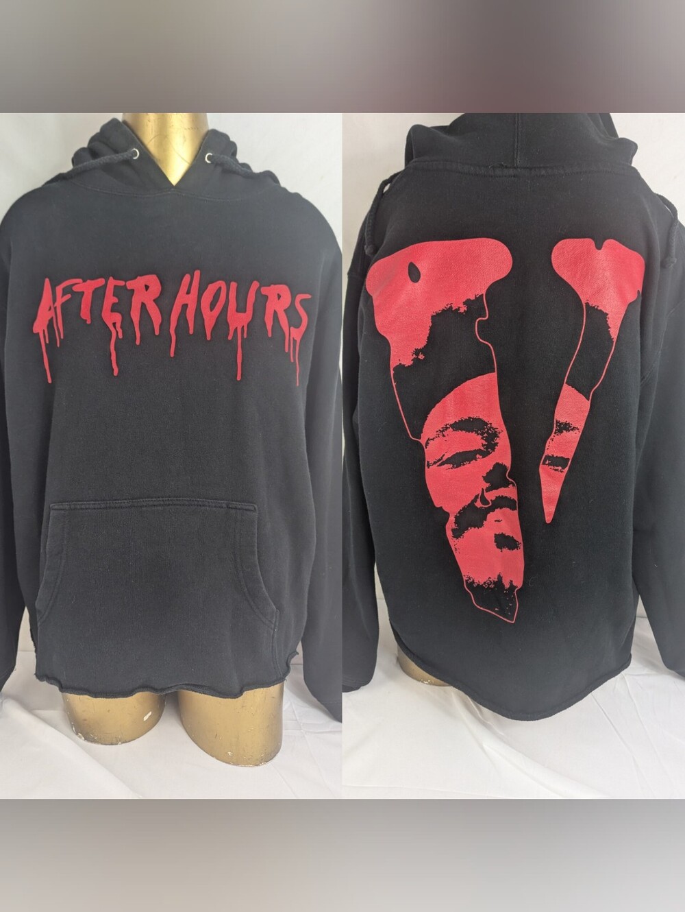 Vlone X The Weeknd After Hours Hoodie Men's Black/Red Medium